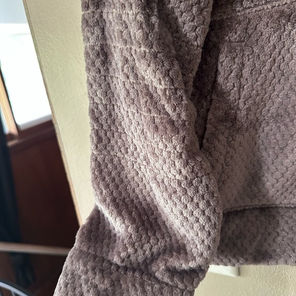 Free Country Brown Driftwood Fleece Medium Textured Zip Up Jacket w/ Collar - Picture 4 of 10